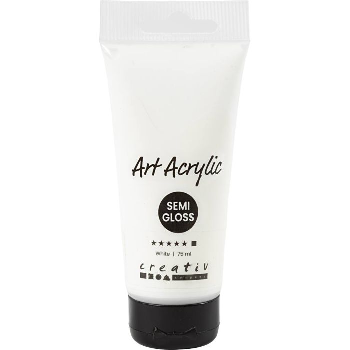 Peinture Acrylique, semi-brillant, opaque, blanc, 75 ml/ 1 flacon