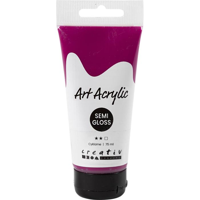 Peinture Acrylique, semi-brillant, transparent, Cyklame, 75 ml/ 1 flacon