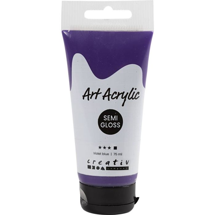 Peinture Acrylique, semi-brillant, opaque, violet blue, 75 ml/ 1 flacon