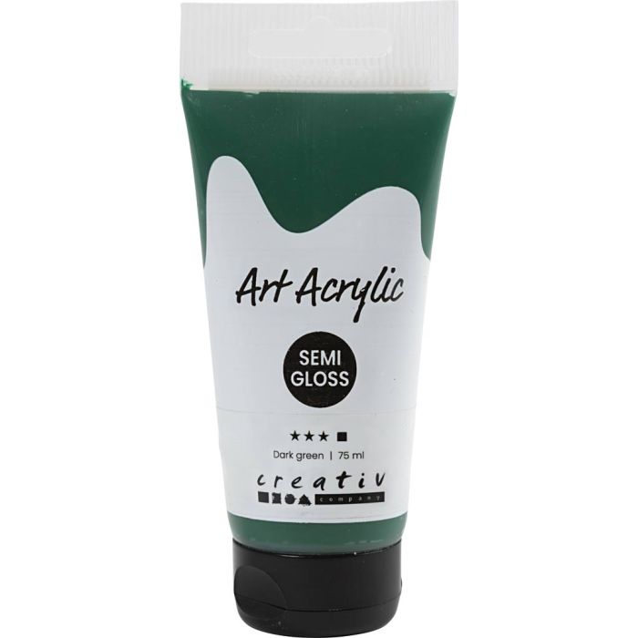 Peinture Acrylique, semi-brillant, opaque, vert foncé, 75 ml/ 1 flacon