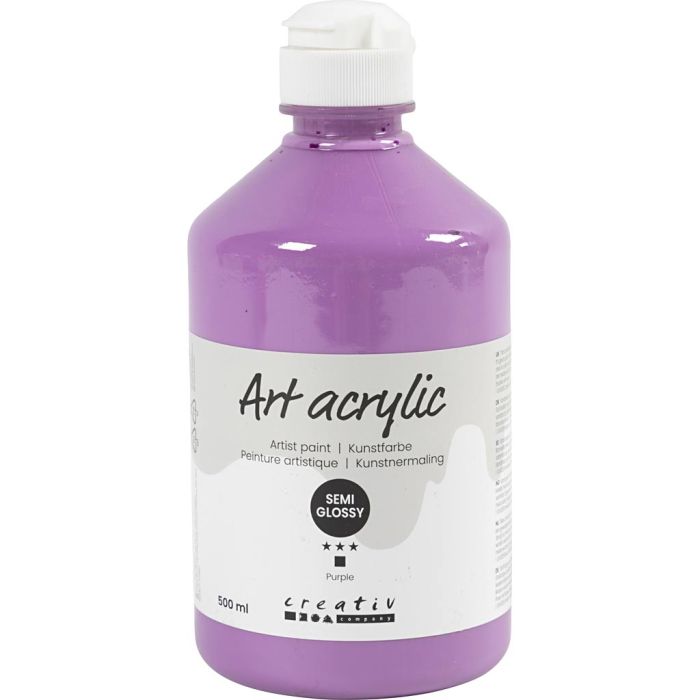 Peinture Acrylique, semi-brillant, opaque, violet, 500 ml/ 1 flacon