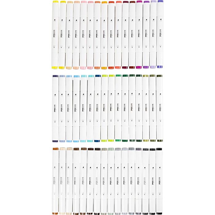 Feutres de dessin, trait 1+8 mm, couleurs classiques, 48 pièces/ 1 Pq.