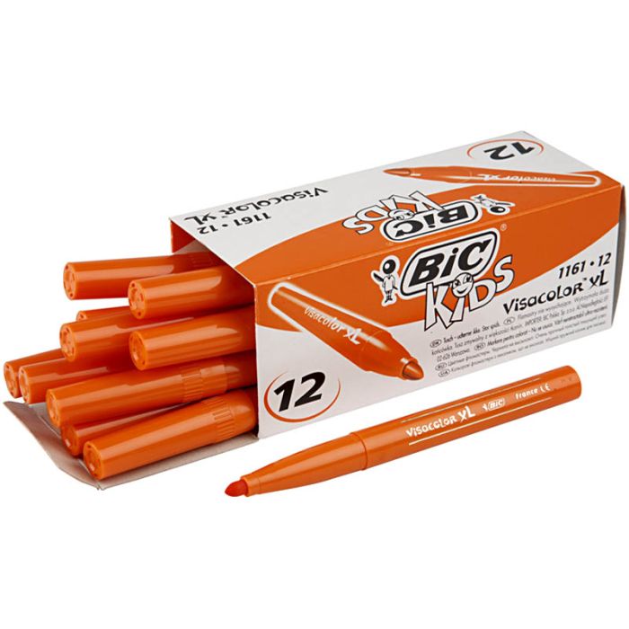 BIC Feutre Visacolor, trait 3 mm, orange moyen, 12 pièces/ 1 Pq.