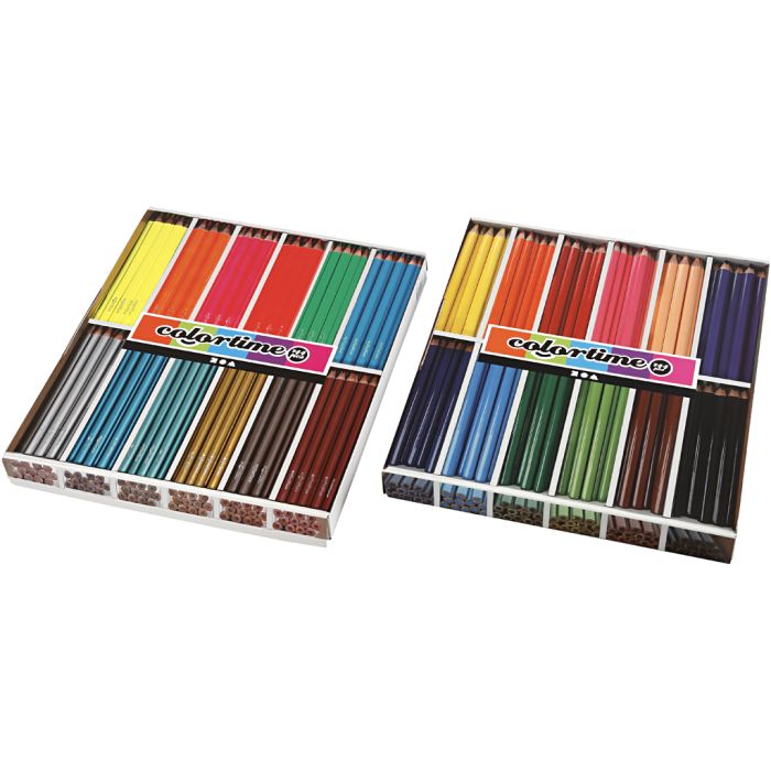 Crayons de Couleur Colortime, mine 4+5 mm, ass. de couleurs, 288 pièces/ 1 Pq.