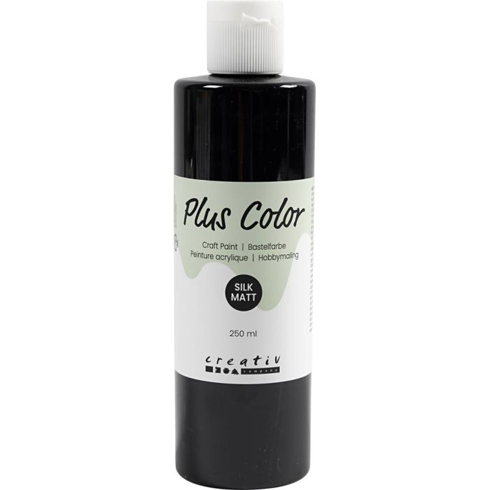 Peinture Acrylique Plus Color, noir, 250 ml/ 1 flacon