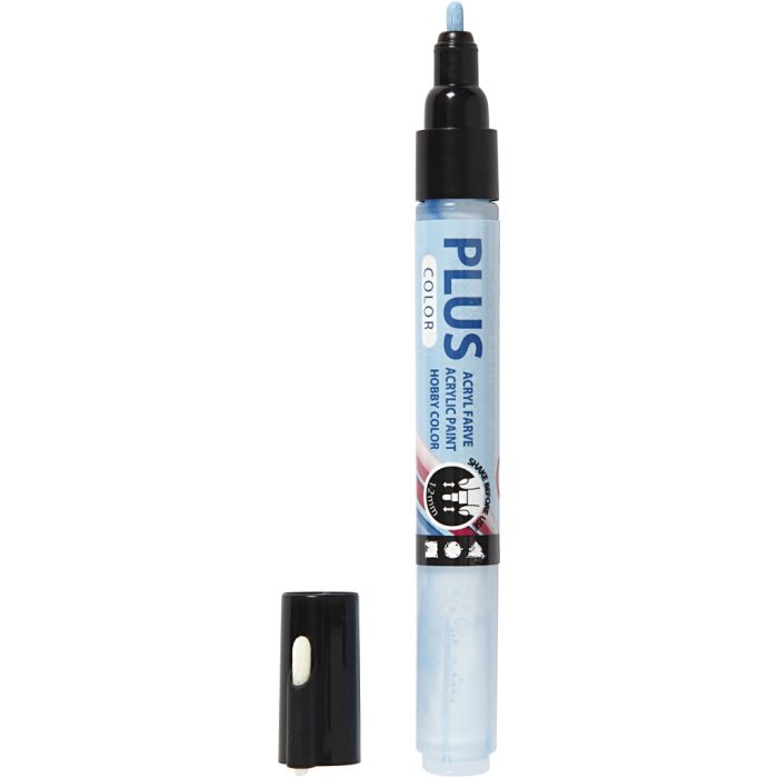 Feutres Plus Color, L : 14,5 cm, trait 1-2 mm, bleu ciel, 5,5 ml, 1 pièce
