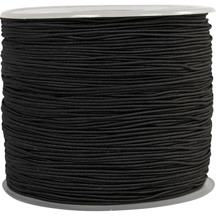 Cordon élastique, ép. 1 mm, noir, 250 m/ 1 rouleau