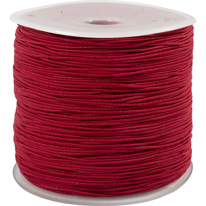 Cordon élastique, ép. 1 mm, rouge, 250 m/ 1 rouleau