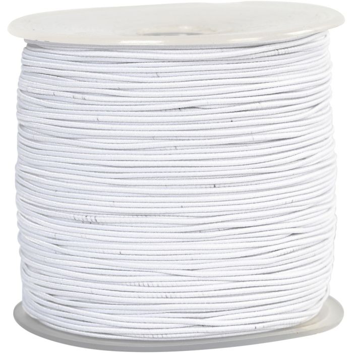 Cordon élastique, ép. 1 mm, blanc, 250 m/ 1 rouleau