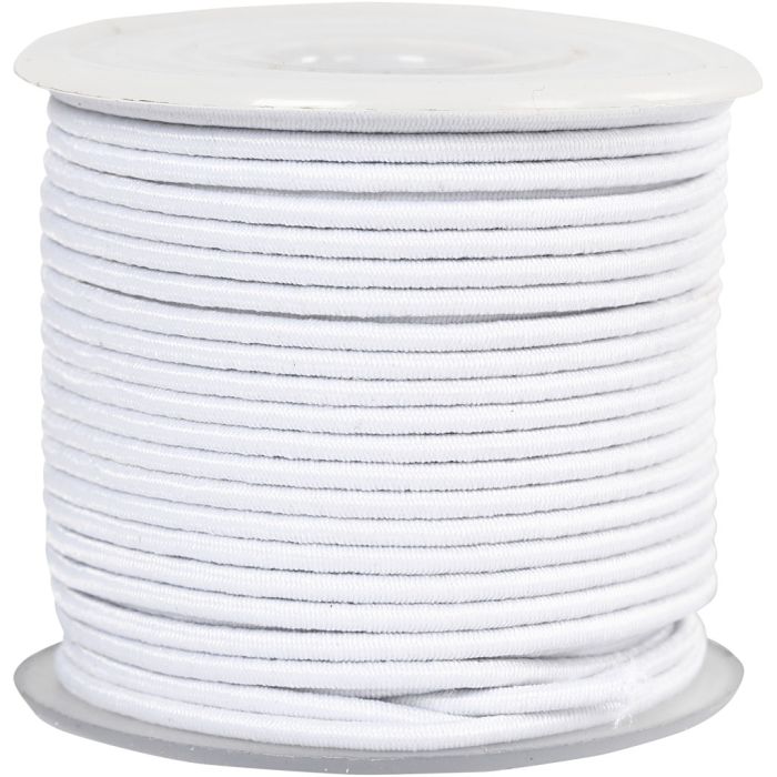 Cordon élastique, ép. 2 mm, blanc, 25 m/ 1 rouleau