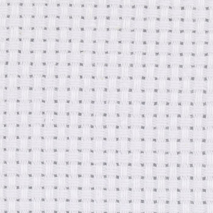 Toile aïda, dim. 50x50 cm, 43 pts/10 cm, blanc, 1 pièce