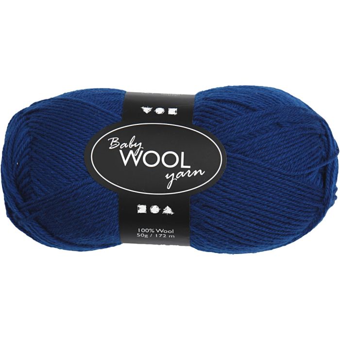 Laine pour Bébé, L : 172 m, bleu foncé, 50 gr/ 1 boule