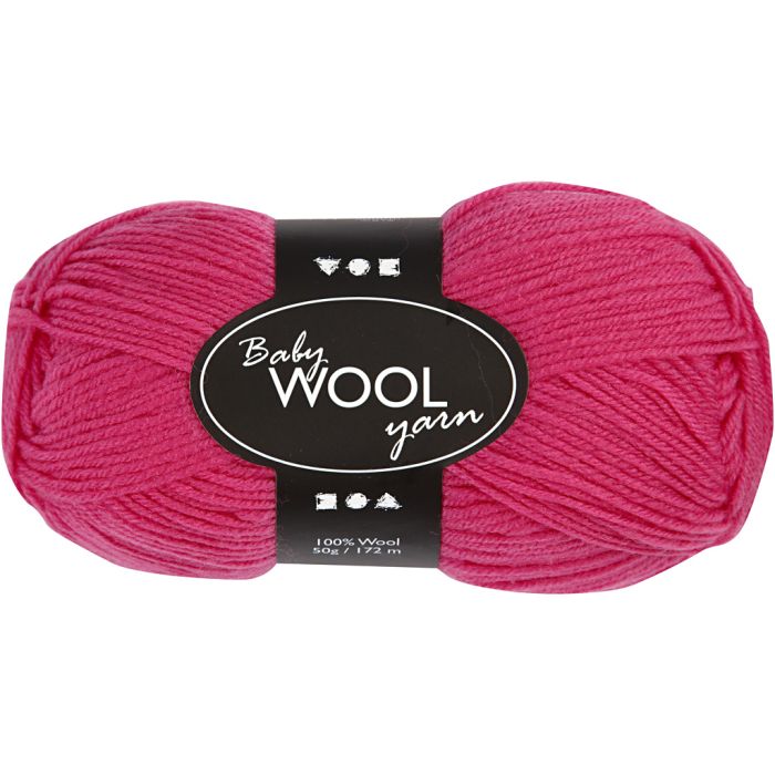 Laine pour Bébé, L : 172 m, cerise, 50 gr/ 1 boule