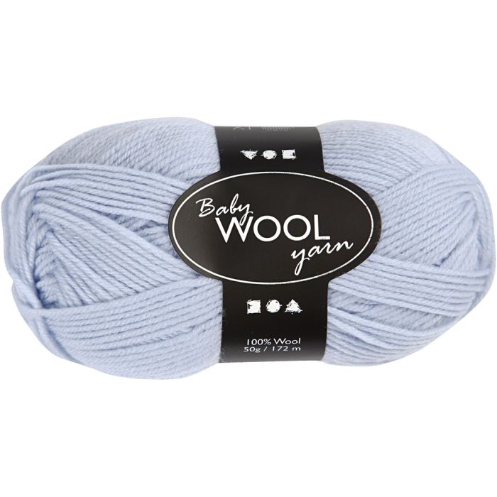 Laine pour Bébé, L : 172 m, bleu clair, 50 gr/ 1 boule