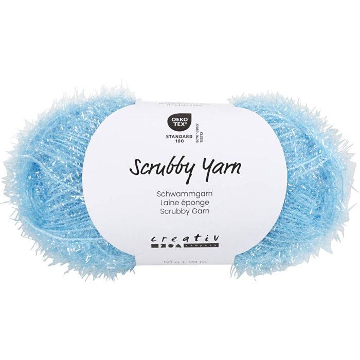 Laine éponge, L : 90 m, bleu, 50 gr/ 1 boule