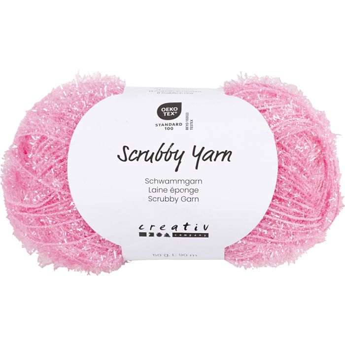 Laine éponge, L : 90 m, rose clair, 50 gr/ 1 boule
