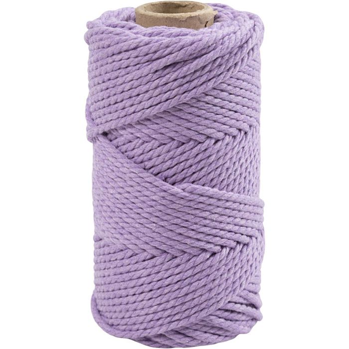 Cordon pour macramé, L : 55 m, d 4 mm, violet, 330 gr/ 1 rouleau