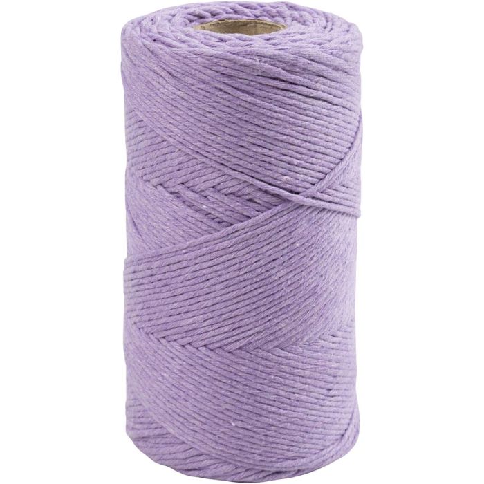 Cordon pour Macramé, L : 198 m, d 2 mm, violet, 330 gr/ 1 rouleau