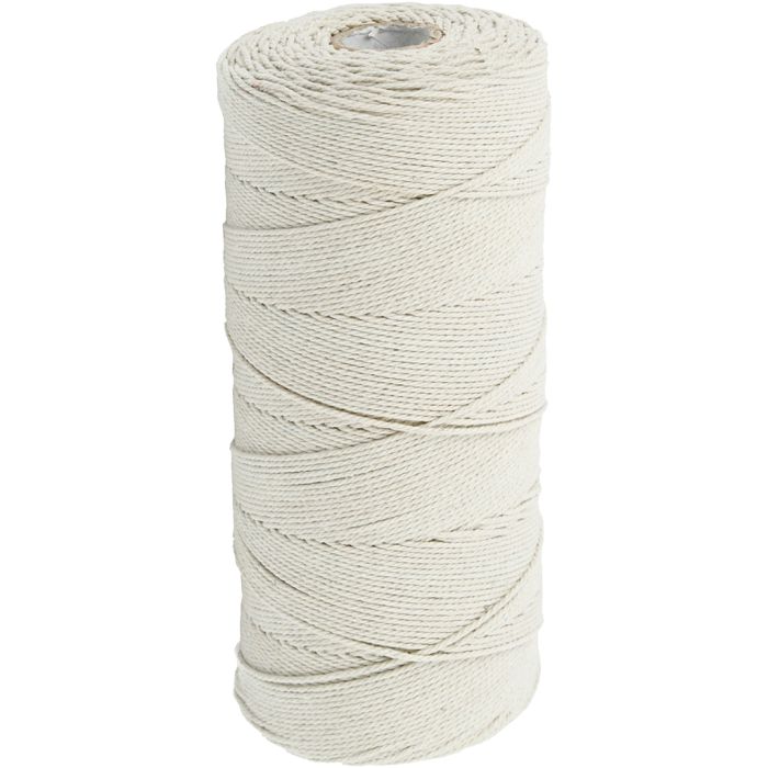 Cordon pour macramé, L : 315 m, ép. 1 mm, Qualité fine 12/12, naturel clair, 220 gr/ 1 boule