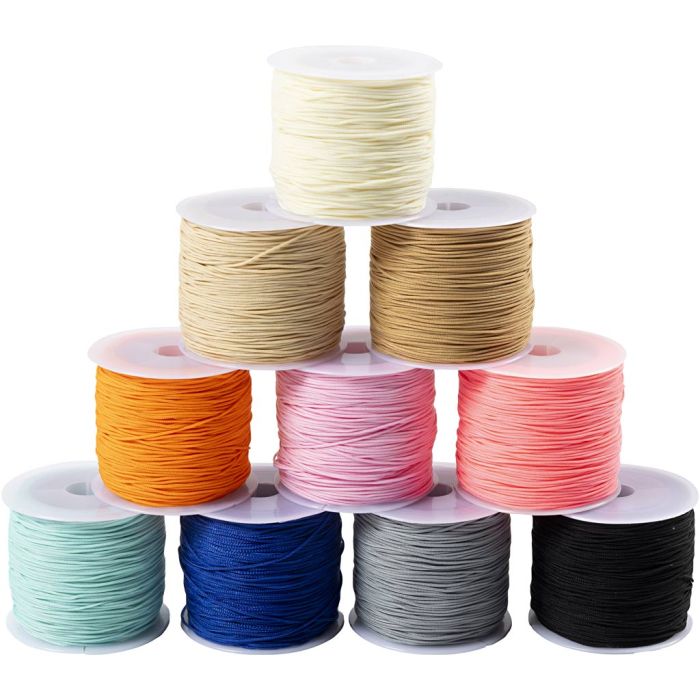 Cordon en polyester, ép. 0,6 mm, multicolore, 10x50 m/ 1 Pq.