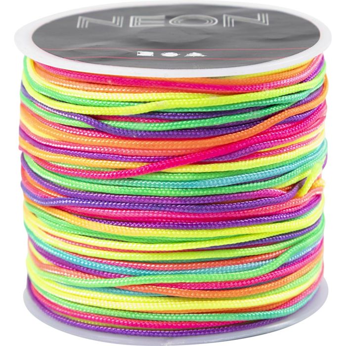 Cordon pour macramé, ép. 1 mm, multicolore, 28 m/ 1 rouleau