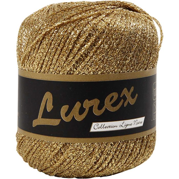 Pelote de Fil Pailleté, L : 160 m, or, 25 gr/ 1 boule