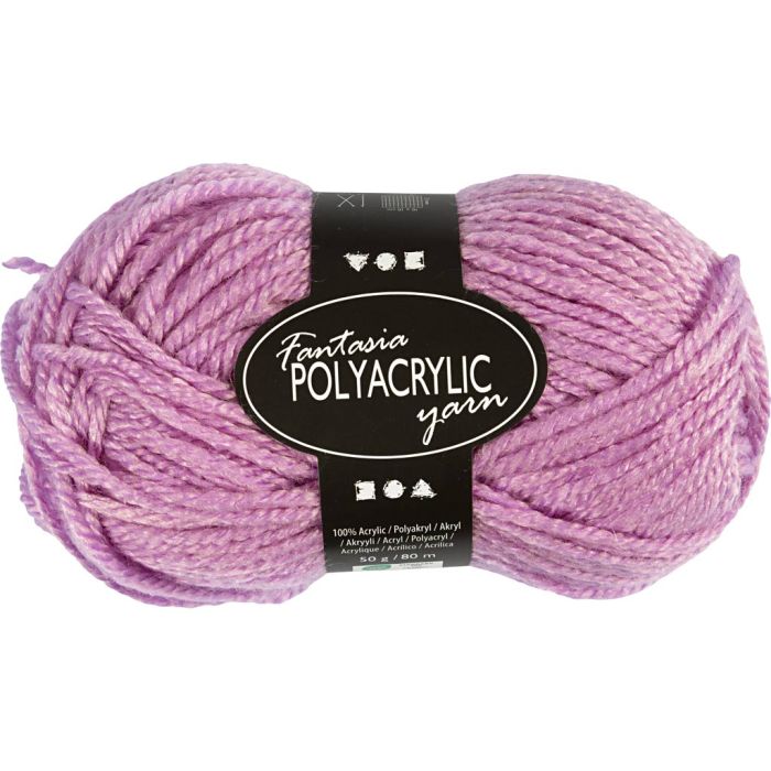 Pelote de laine acrylique Fantasia, L : 80 m, aiguille 4,5-5, rose, 50 gr/ 1 boule