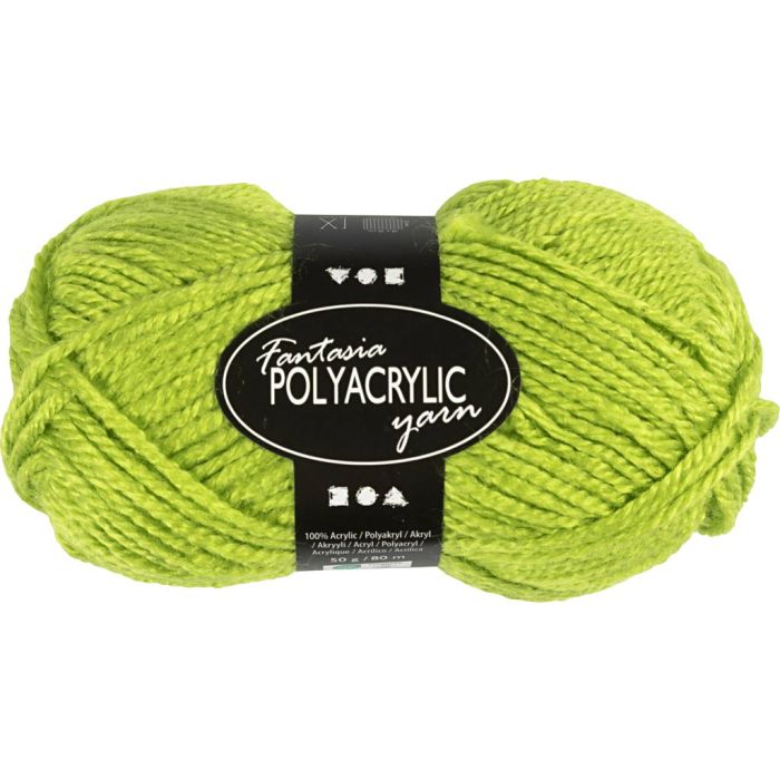 Pelote de laine acrylique Fantasia, L : 80 m, aiguille 4,5-5, vert clair, 50 gr/ 1 boule