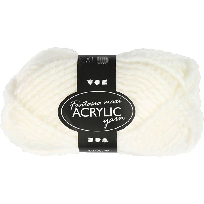 Pelote de Laine Acrylique Fantasia, L : 35 m, aiguille 9-10, beige, 50 gr/ 1 boule