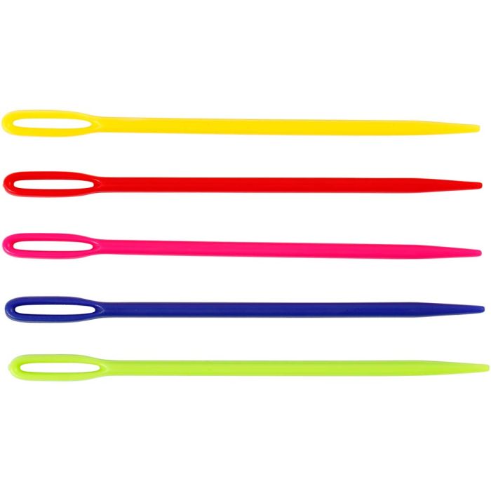 Aiguille à laine, L : 7 cm, ass. de couleurs, 50 pièces/ 1 Pq.