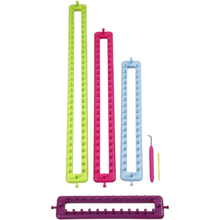 Métier à tricoter, L : 25-35-45-55 cm, 1 set