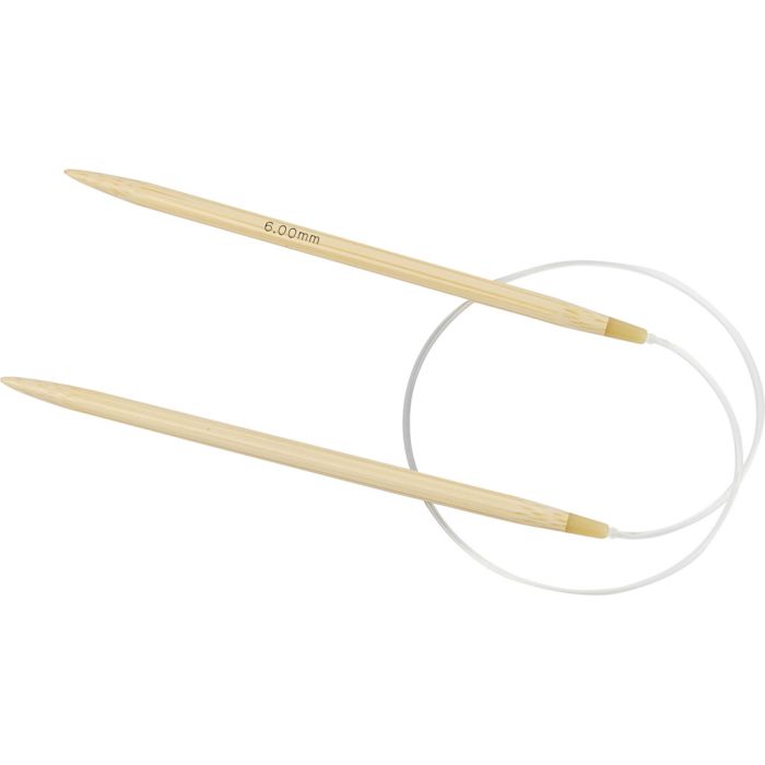 Aiguilles à tricoter circulaires, L : 60 cm, dim. 6 mm, 1 pièce
