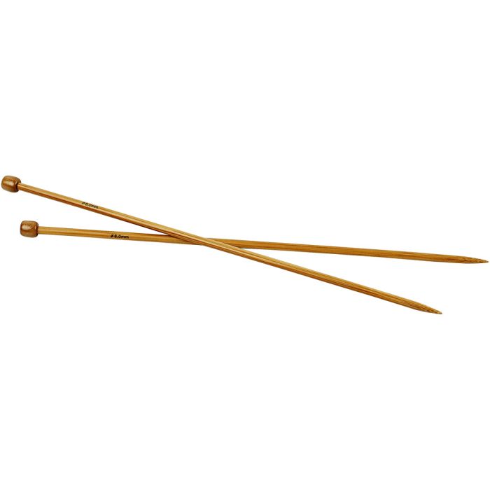 Aiguilles à tricoter, L : 35 cm, dim. 6 mm, 1 paire