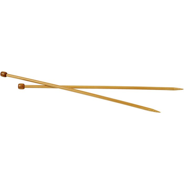 Aiguilles à tricoter, L : 35 cm, dim. 6,5 mm, 1 paire