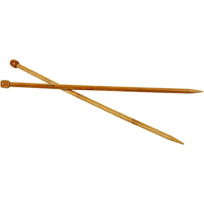 Aiguilles à tricoter, L : 35 cm, dim. 9 mm, 1 paire