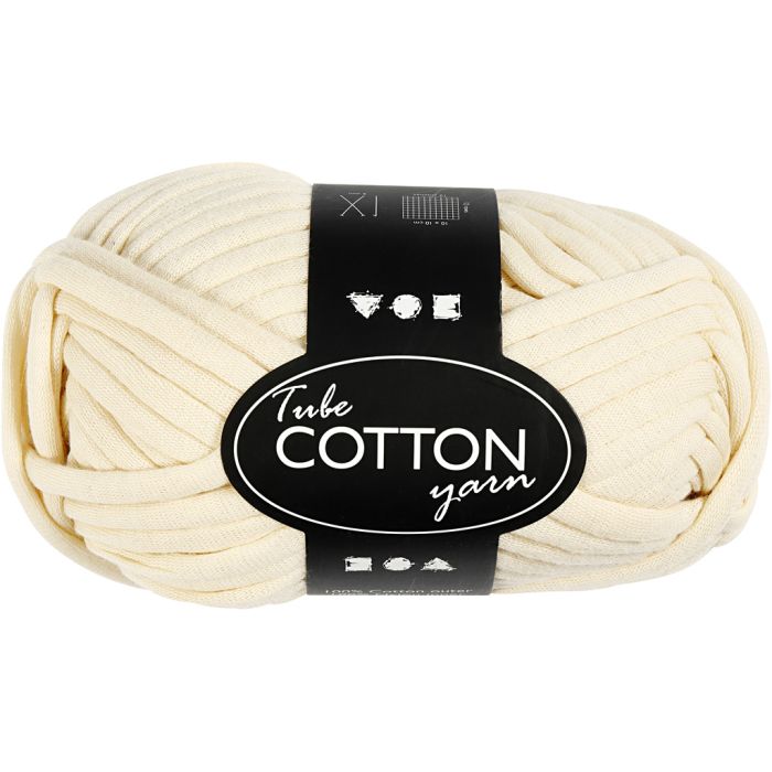 Tube de laine, L : 45 m, aiguille 10-12, blanc cassé, 100 gr/ 1 boule