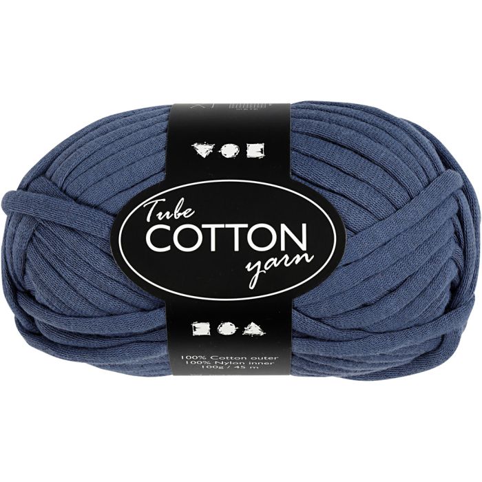 Tube de laine, L : 45 m, aiguille 10-12, bleu foncé, 100 gr/ 1 boule