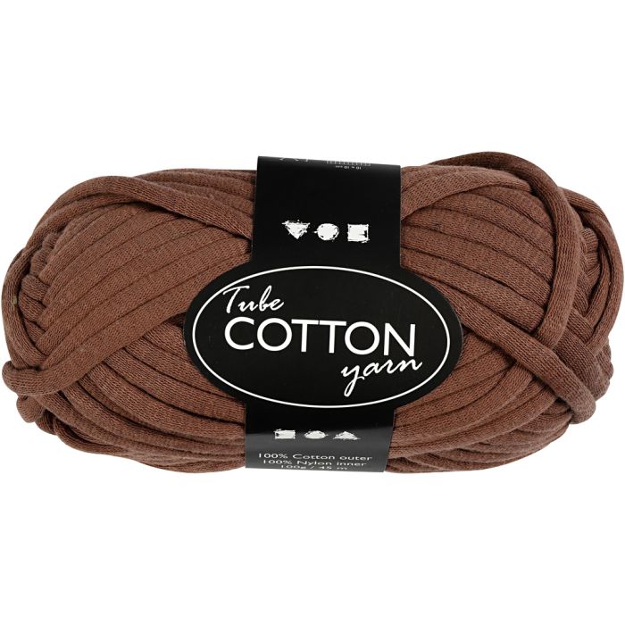 Tube de laine, L : 45 m, aiguille 10-12, brun, 100 gr/ 1 boule