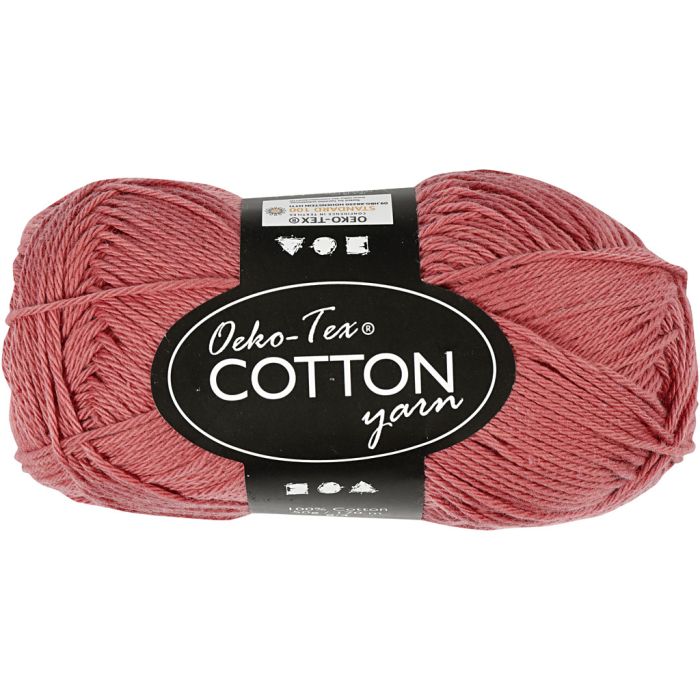 Fil de coton, dim. 8/4, L : 170 m, aiguille 3-3,5, terre brulée, 50 gr/ 1 boule