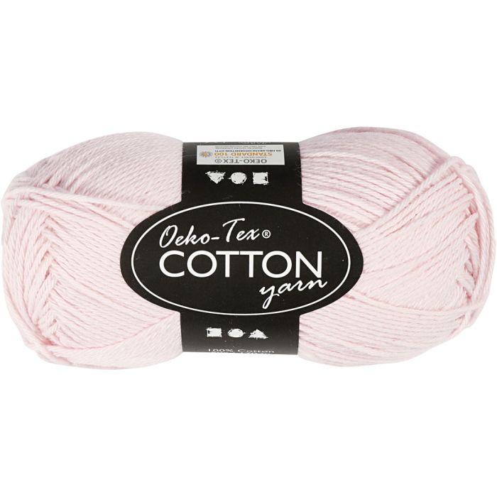 Fil de coton, dim. 8/4, L : 170 m, aiguille 3-3,5, dusty rose, 50 gr/ 1 boule