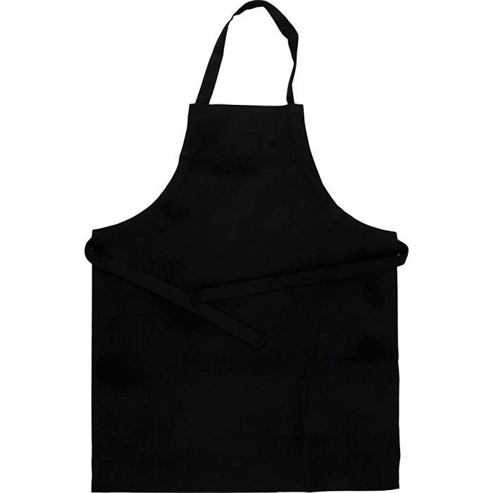 Tablier, L : 70 cm, L : 55 cm, dim. 7-12, 210 gr, noir, 1 pièce
