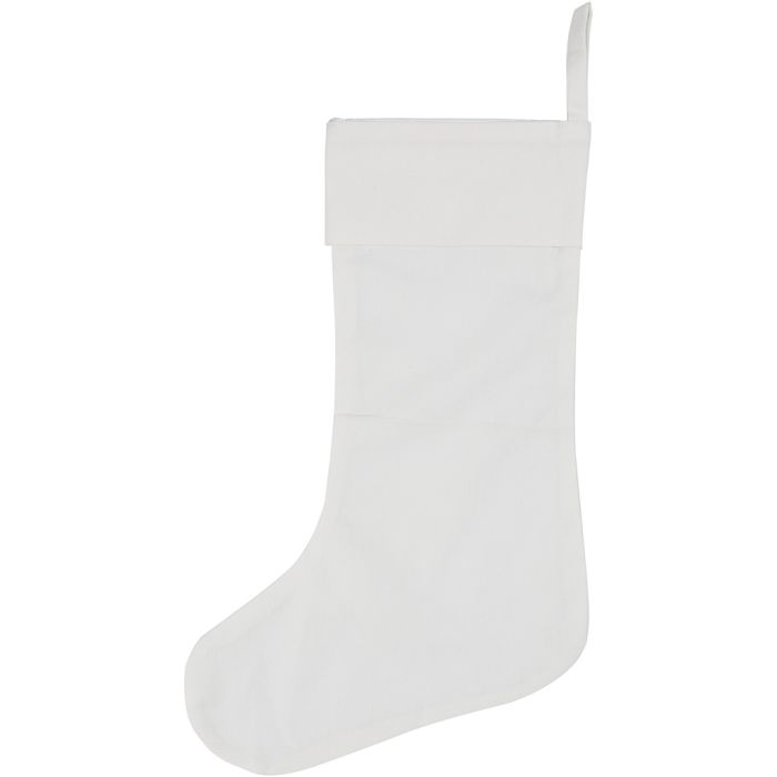Chaussette de Noël, H : 40 cm, L : 26 cm, 210 gr, blanc, 1 pièce