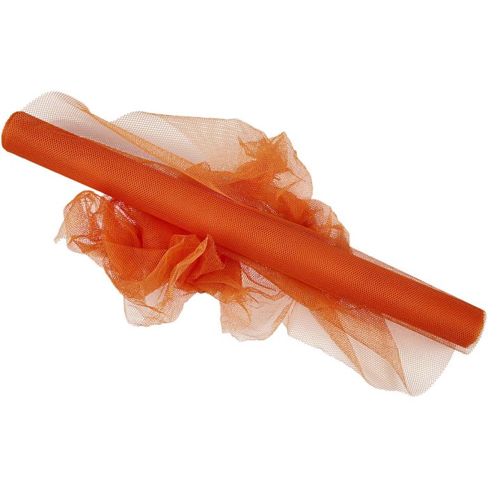 Tulle, L : 50 cm, orange, 5 m/ 1 rouleau