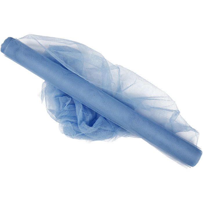 Tulle, L : 50 cm, bleu clair, 5 m/ 1 rouleau