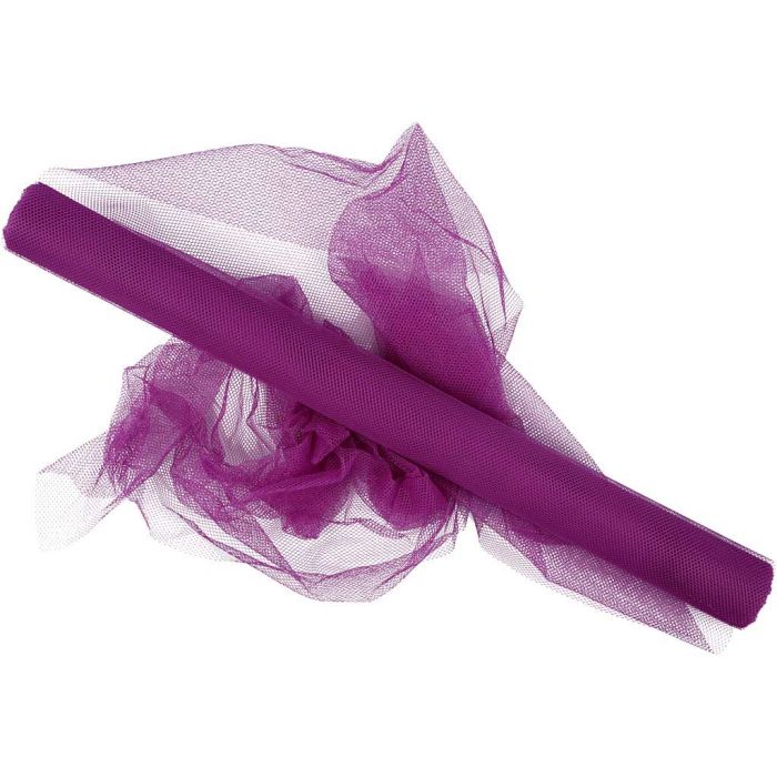 Tulle, L : 50 cm, violet, 5 m/ 1 rouleau