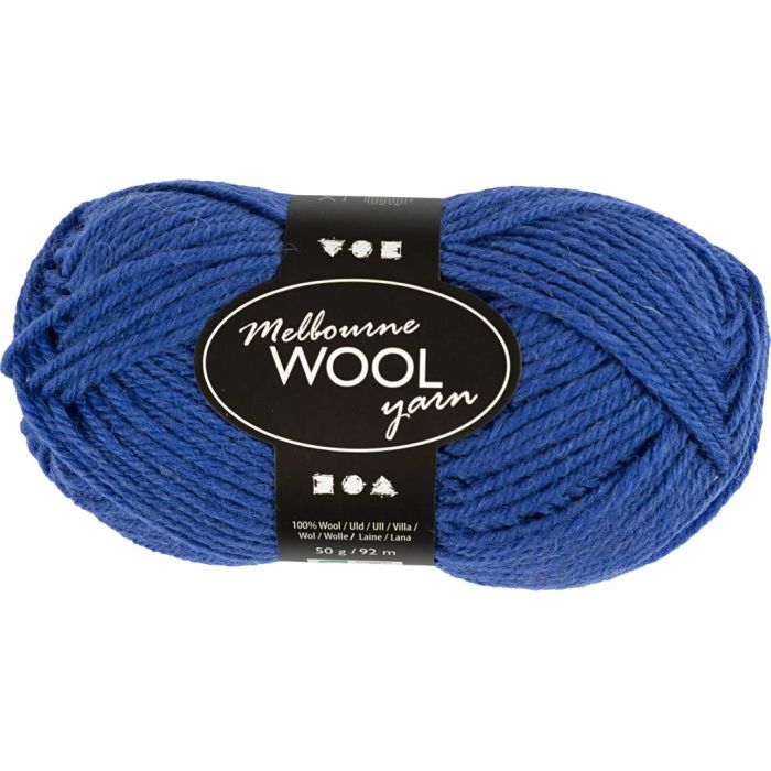 Pelote de laine Melbourne, L : 92 m, aiguille 4-5,5, bleu, 50 gr/ 1 boule