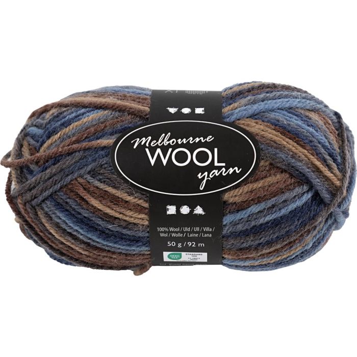 Pelote de laine Melbourne, L : 92 m, aiguille 4-5,5, brun, 50 gr/ 1 boule