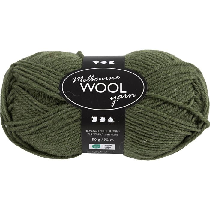 Pelote de laine Melbourne, L : 92 m, aiguille 4-5,5, vert foncé, 50 gr/ 1 boule