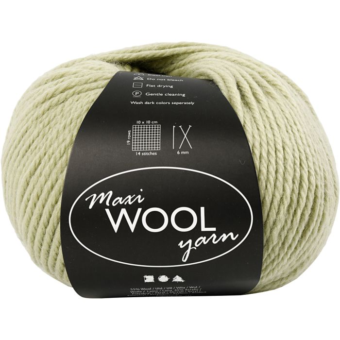 Pelotes de Laine, L : 125 m, vert clair, 100 gr/ 1 boule