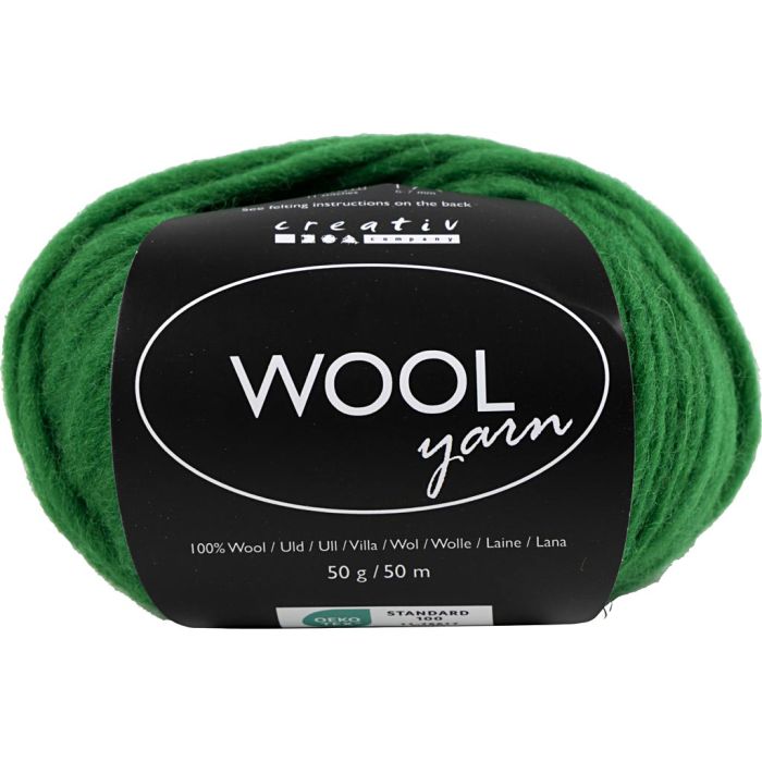 Pelotes de laine, L : 63 m, aiguille 6-7, vert, 50 gr/ 1 boule